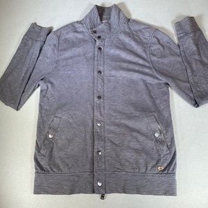 Converse John Varvatos Long Sleeve Shirt Gray Full Zip Snap Cotton Mens Sz 2